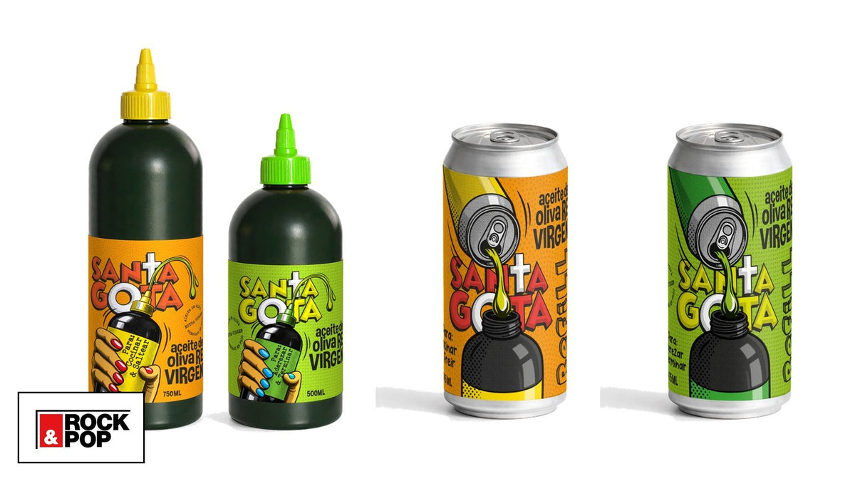 Los cuatro envases de Santa Gota, en Rock & Pop