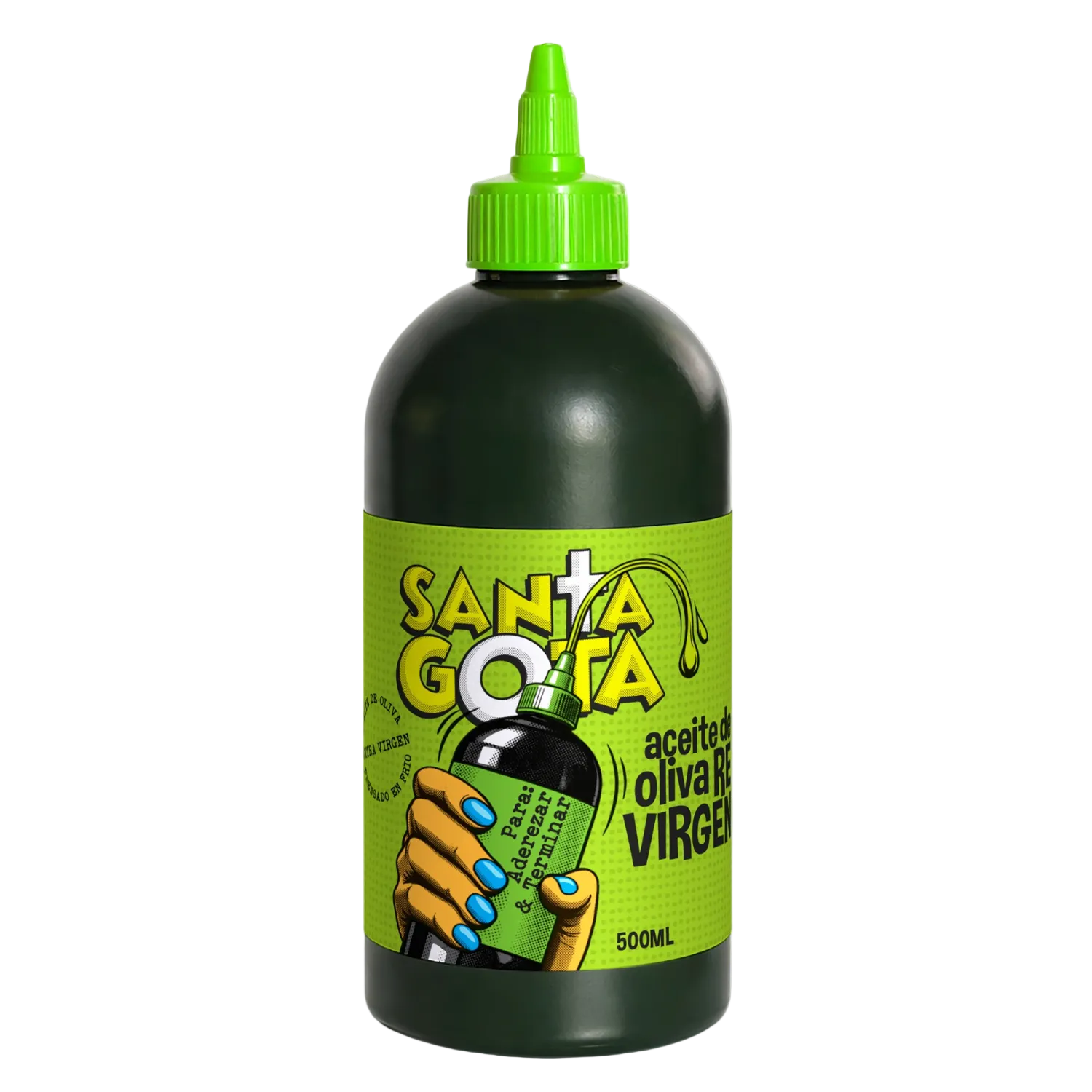 Santa Gota Aliñar 500ml — squeeze verde, aceite de oliva extra virgen